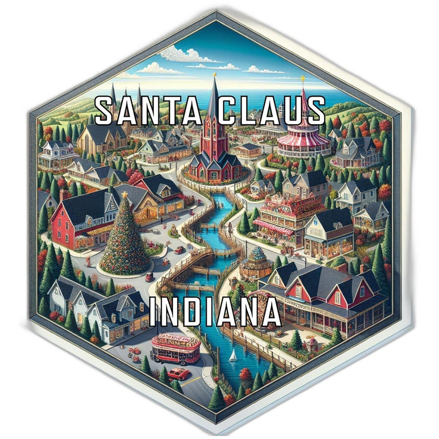 Santa Claus Indiana Travel Destination Souvenir Vinyl Decal Sticker Image 1