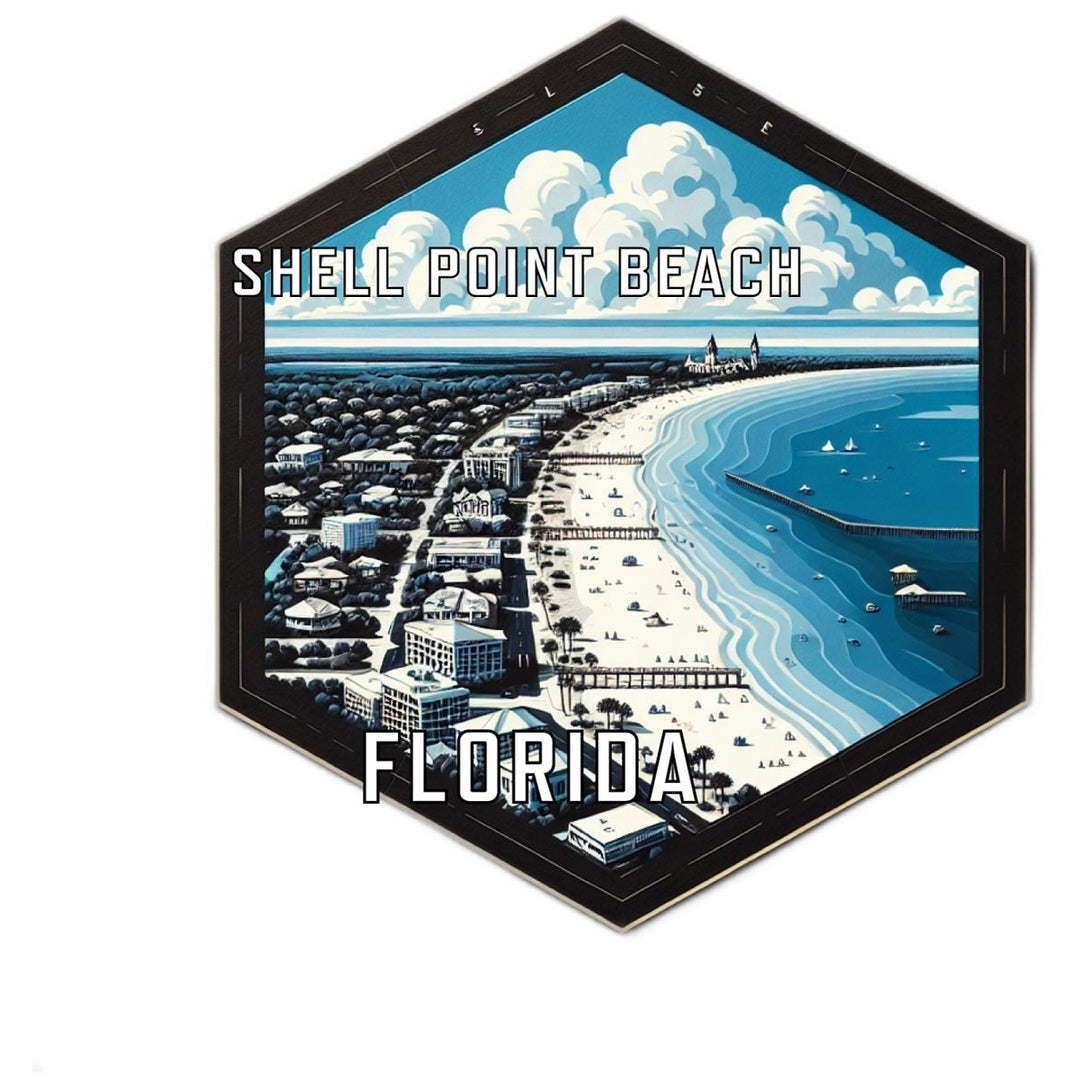 Shell Point Beach Florida Travel Destination Souvenir Vinyl Decal Sticker Image 1