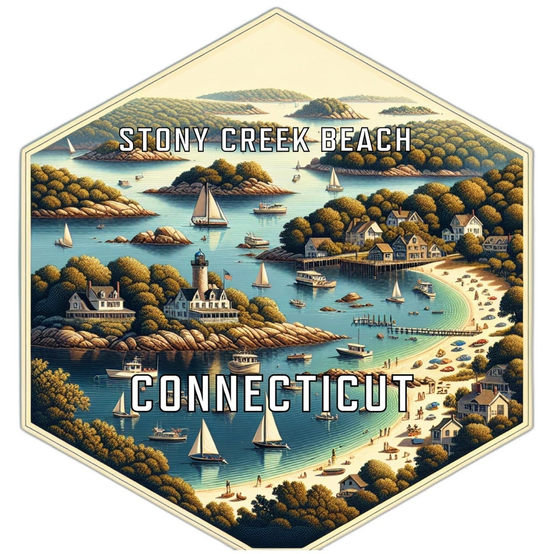 Stony Creek Beach Connecticut Travel Destination Souvenir Vinyl Decal Sticker Image 1