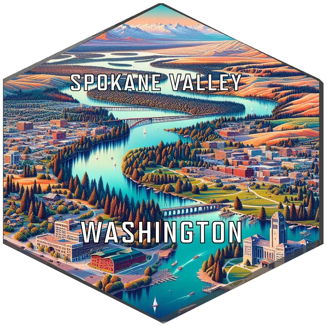 Spokane Valley Washington Travel Destination Souvenir Vinyl Decal Sticker Image 1