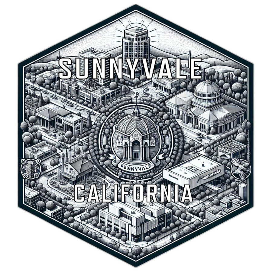 Sunnyvale California Travel Destination Souvenir Vinyl Decal Sticker Image 1