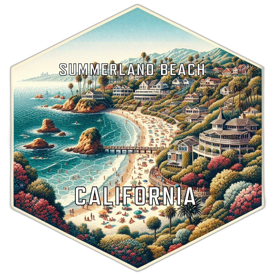 Summerland Beach California Travel Destination Souvenir Vinyl Decal Sticker Image 1