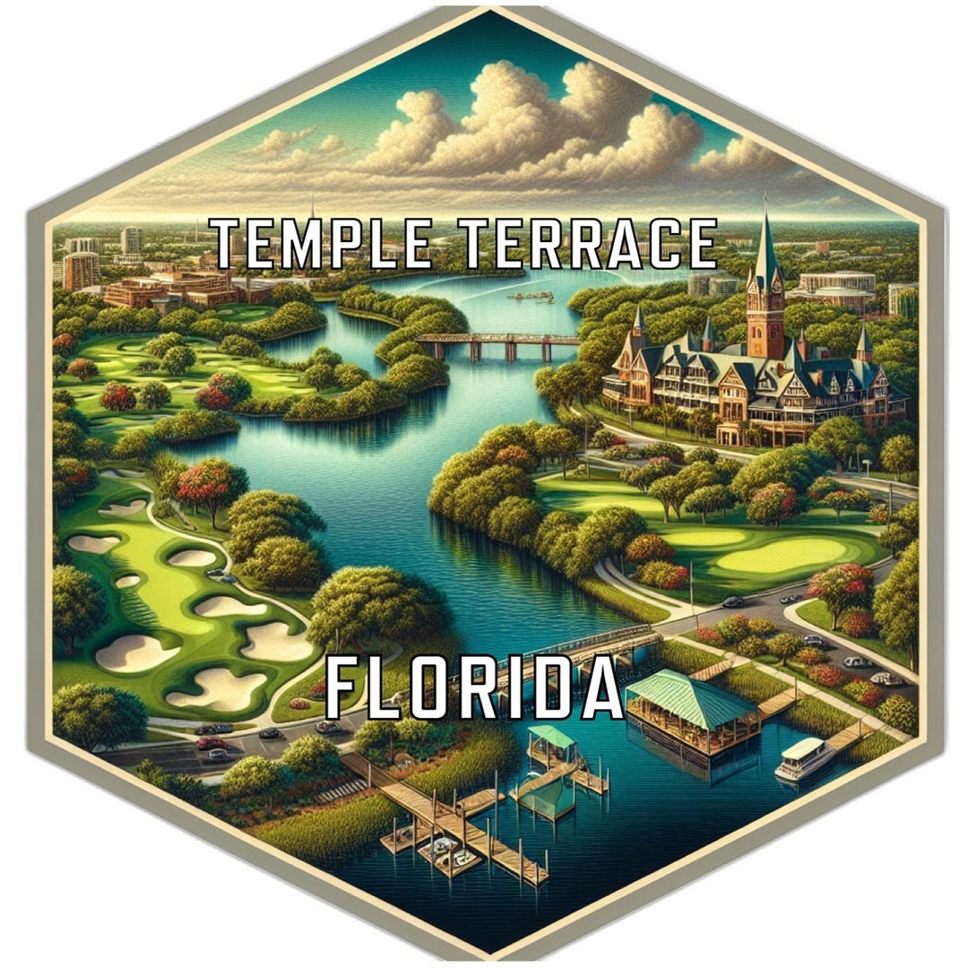 Temple Terrace Florida Travel Destination Souvenir Vinyl Decal Sticker Image 1