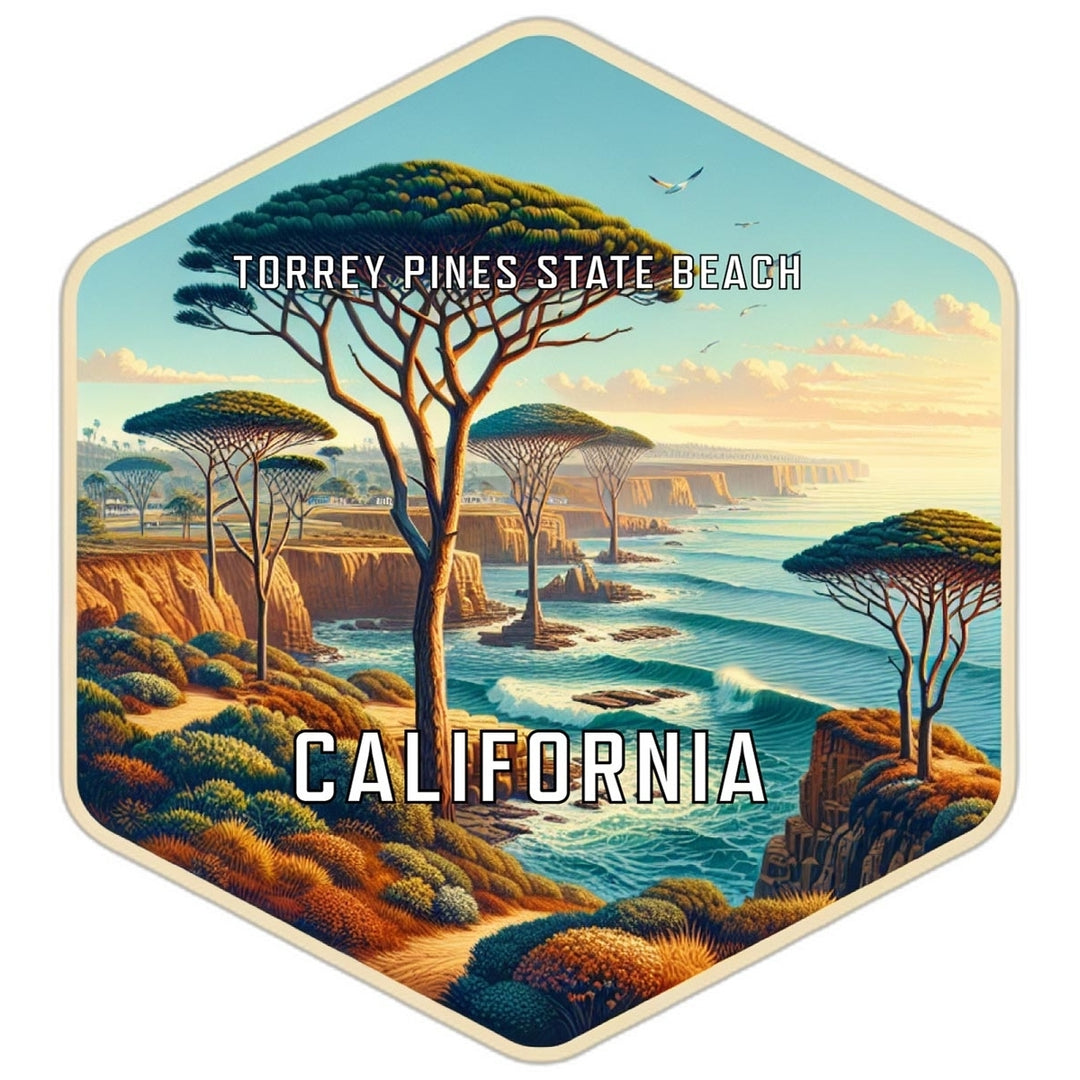 Torrey Pines State Beach California Travel Destination Souvenir Vinyl Decal Sticker Image 1