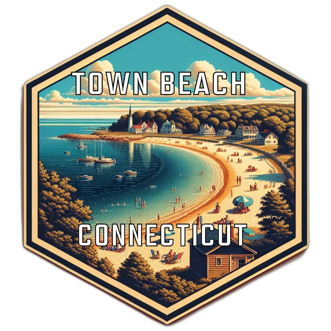 Town Beach Connecticut Travel Destination Souvenir Vinyl Decal Sticker Image 1