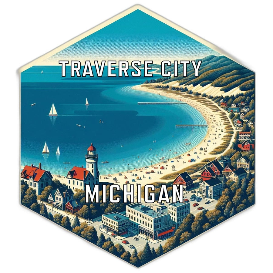 Traverse City Michigan Travel Destination Souvenir Vinyl Decal Sticker Image 1