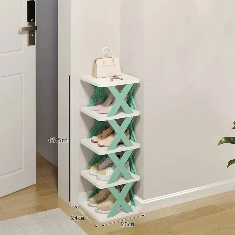 5 Tier Foldable Space saving Shoe Rack DIY Home Organizer Image 1