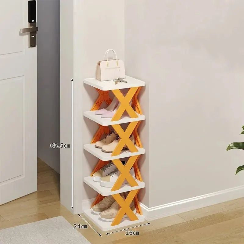 5 Tier Foldable Space saving Shoe Rack DIY Home Organizer Image 5