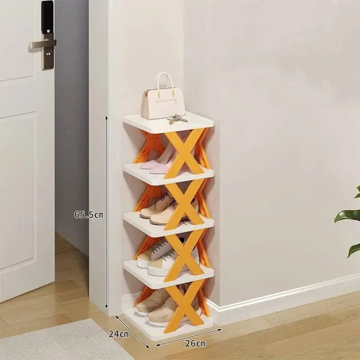 5 Tier Foldable Space saving Shoe Rack DIY Home Organizer Image 5