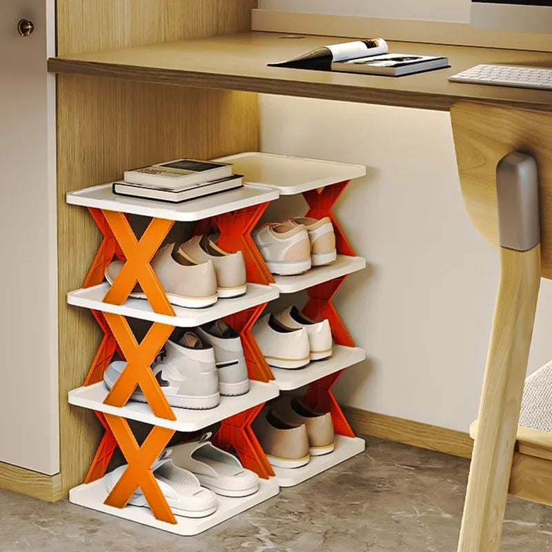 5 Tier Foldable Space saving Shoe Rack DIY Home Organizer Image 1