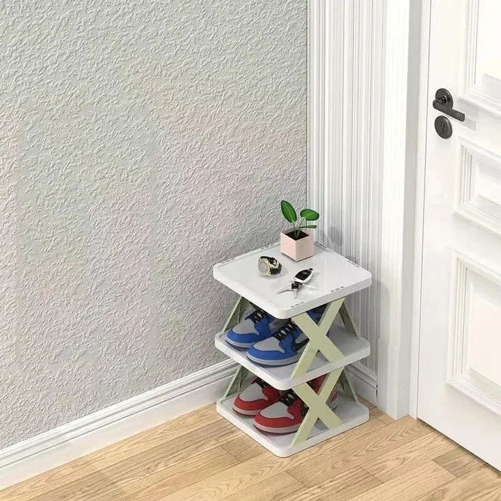 5 Tier Foldable Space saving Shoe Rack DIY Home Organizer Image 8