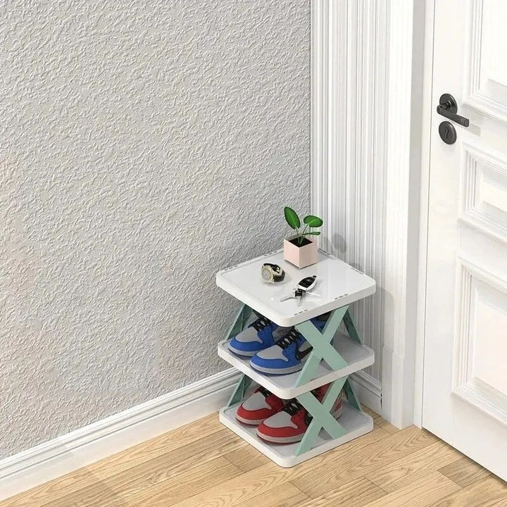 5 Tier Foldable Space saving Shoe Rack DIY Home Organizer Image 9