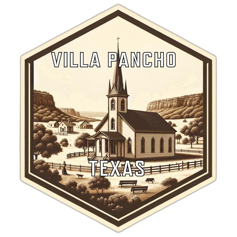 Villa Pancho Texas Travel Destination Souvenir Vinyl Decal Sticker Image 1