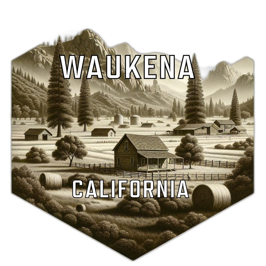 Waukena California Travel Destination Souvenir Vinyl Decal Sticker Image 1