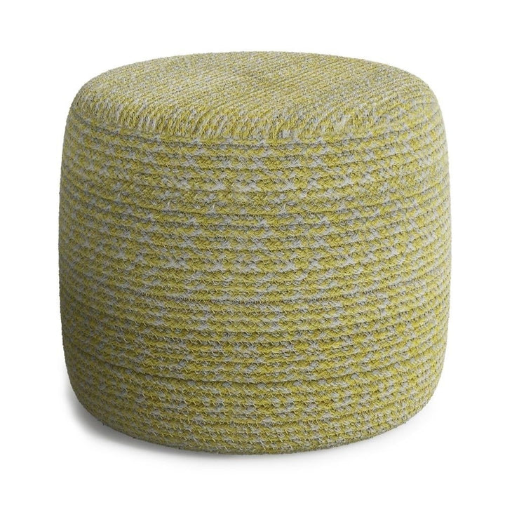 Bayley Pouf Round Cotton Handwoven Light Blue 20 inch Floor Cushion Seat Image 3