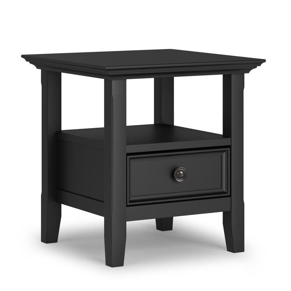 Amherst End Table Solid Wood 19x19 Handcrafted Drawer and Shelf Living Room Side Table Image 2