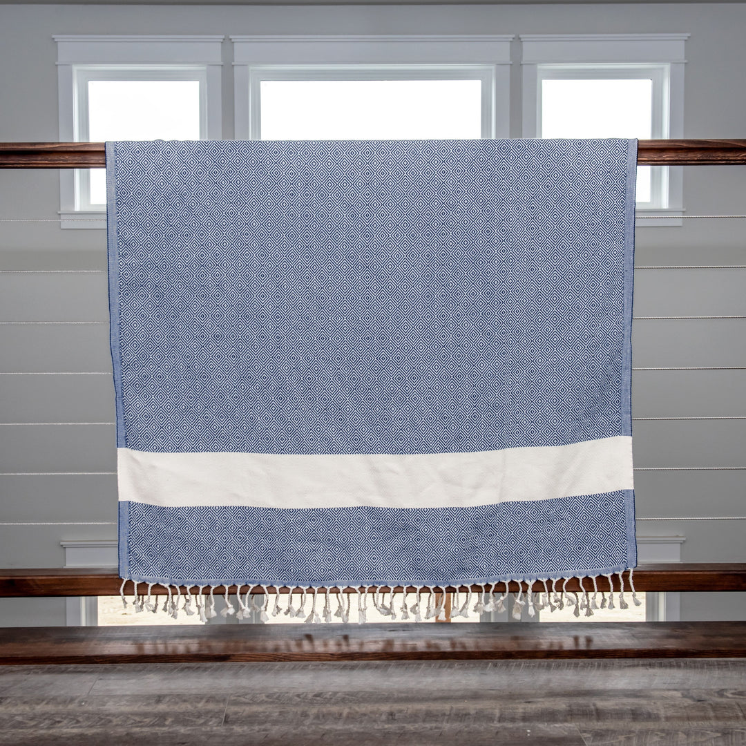 Deerlux Cotton Turkish Bath Towel, 40" x 70" Diamond Peshtemal Image 4