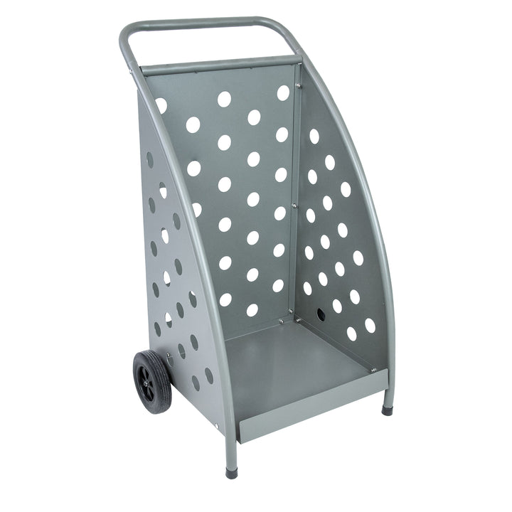 Sunnydaze 34" H Gray Powder-Coated Steel Log Cart Image 1