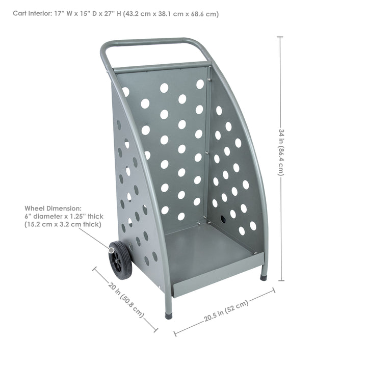 Sunnydaze 34" H Gray Powder-Coated Steel Log Cart Image 2