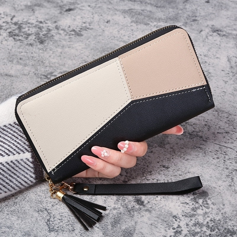 Fashion Zipper Wallets Womens Long Purses Handbags Coin Purse Cards Holder PU Leather Billfold Wallet Image 1