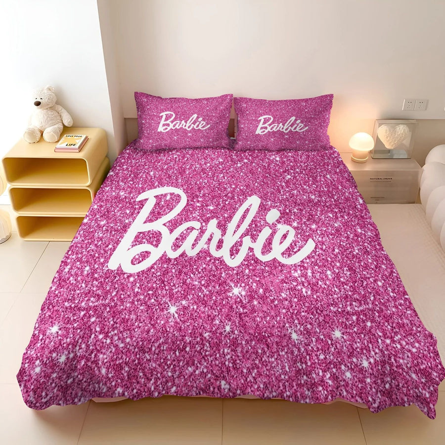 Barbie Co-branded 2 Piece Duvet Cover Set - Pink Bedding for Girls Image 1