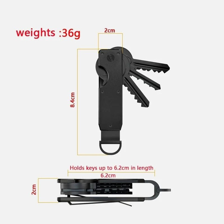 Compact Metal Key Organizer - Minimalist Key Case Holds 2-6 Keys Image 9