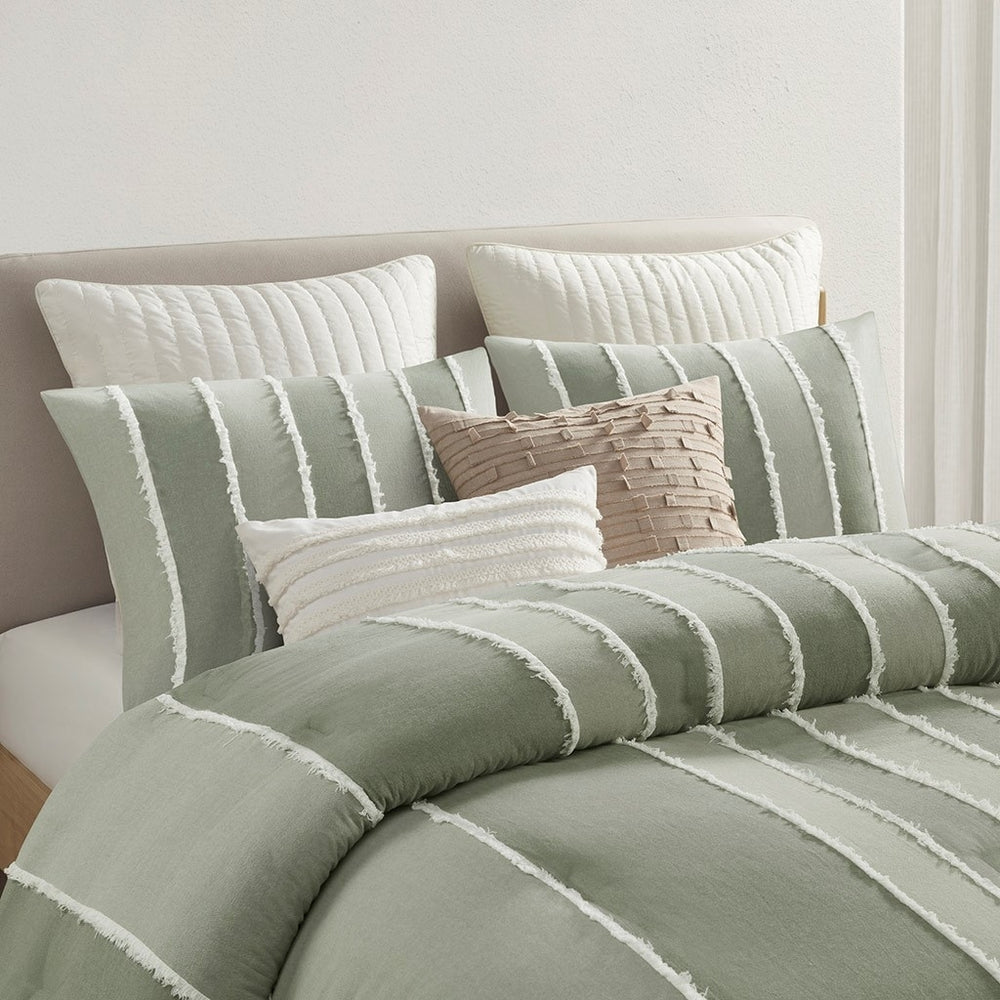 Gracie Mills Lyon 3-PC Striped Cotton Comforter Set - GRACE-15862 Image 2