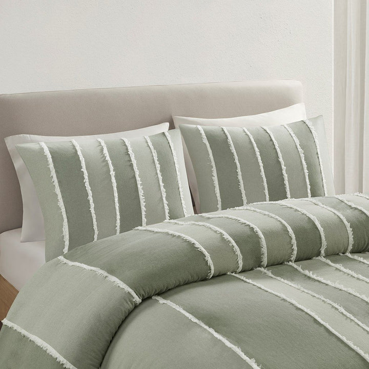 Gracie Mills Ara 3 Piece Striped Cotton Duvet Cover Set - GRACE-15863 Image 2