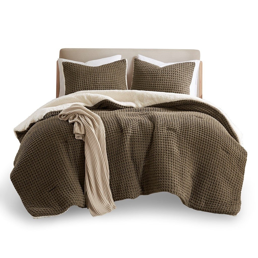 Gracie Mills 2-PC Toulon Waffle Knit Chenille Comforter Seet - GRACE-15918 Image 1