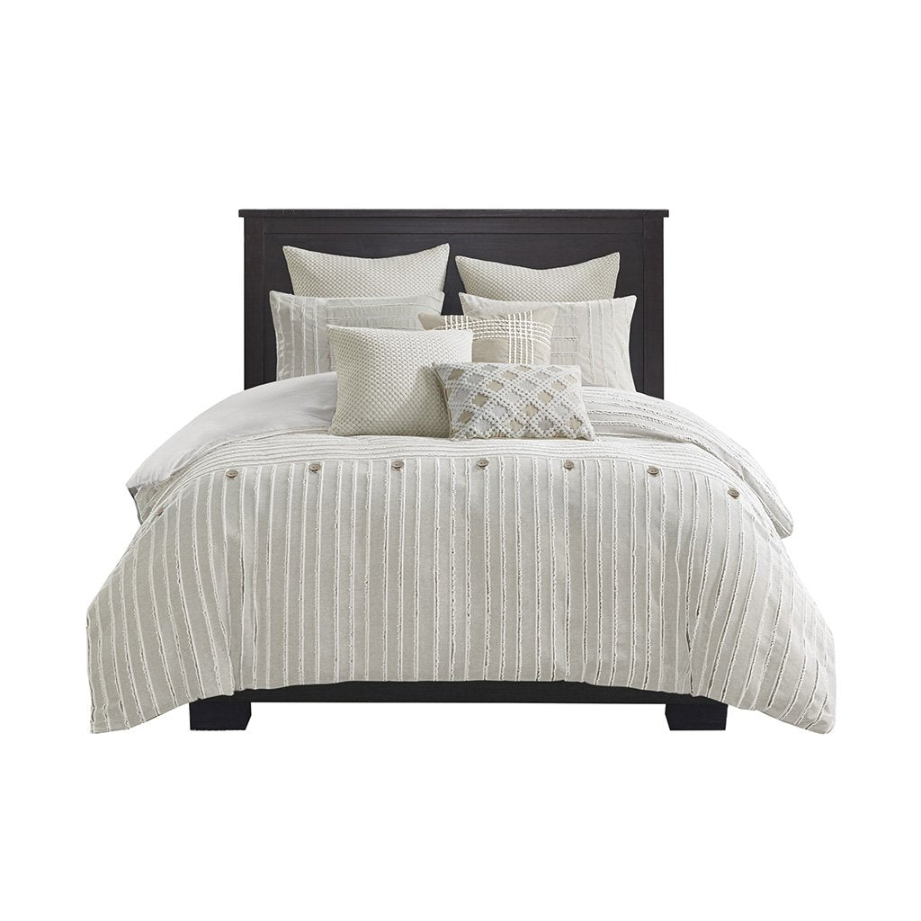 Gracie Mills Cora Oversized Cotton Clipped Jacquard Comforter Set with Euro Shams Throw Pillows - GRACE-13615 Image 5