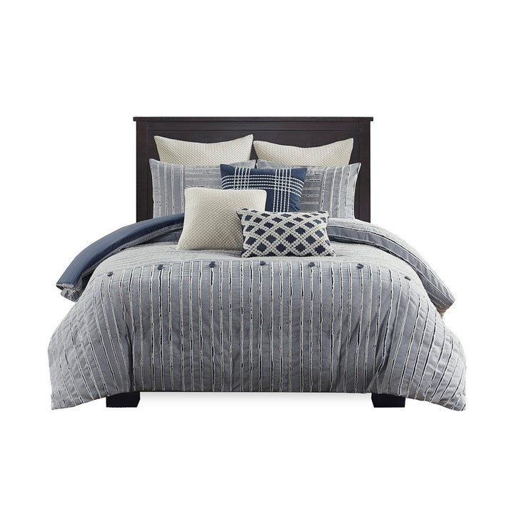 Gracie Mills Cora Oversized Cotton Clipped Jacquard Comforter Set with Euro Shams Throw Pillows - GRACE-13615 Image 6