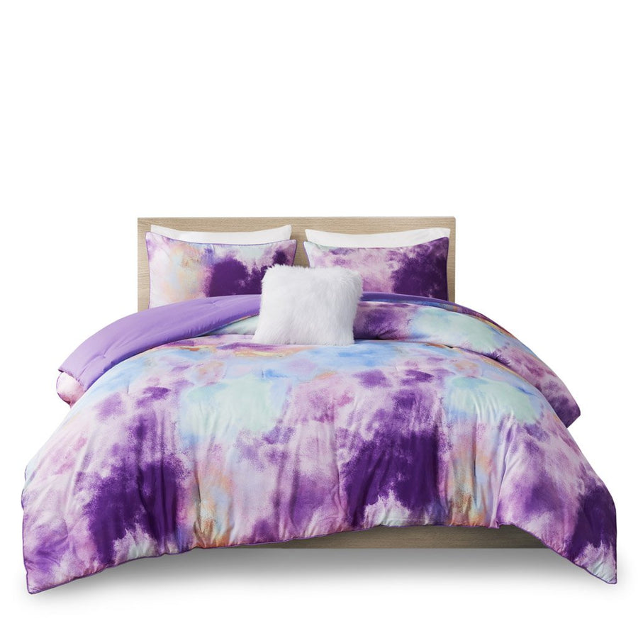 Gracie Mills Orion Dreamscape Watercolor Tie Dye Comforter Set with Cozy Throw Pillow - GRACE-14068 Image 1