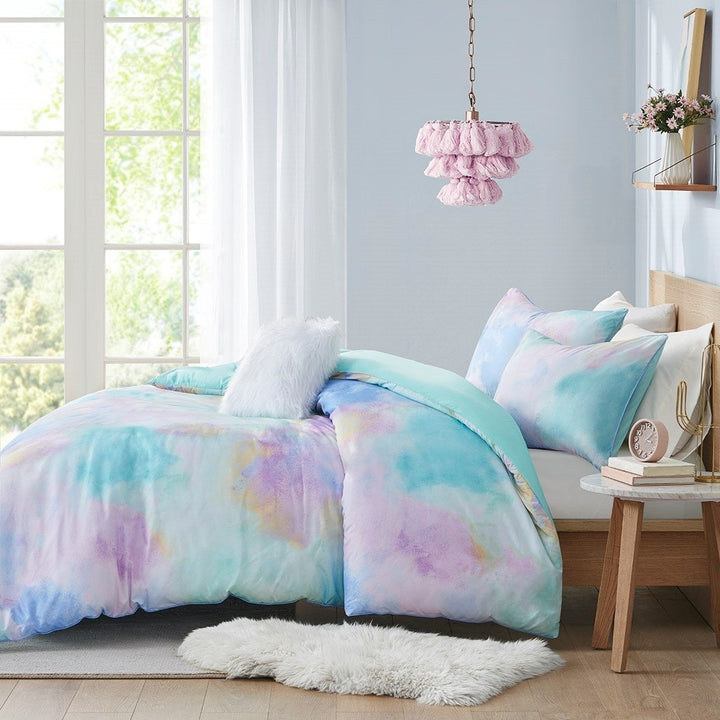 Gracie Mills Orion Dreamscape Watercolor Tie Dye Comforter Set with Cozy Throw Pillow - GRACE-14069 Image 2