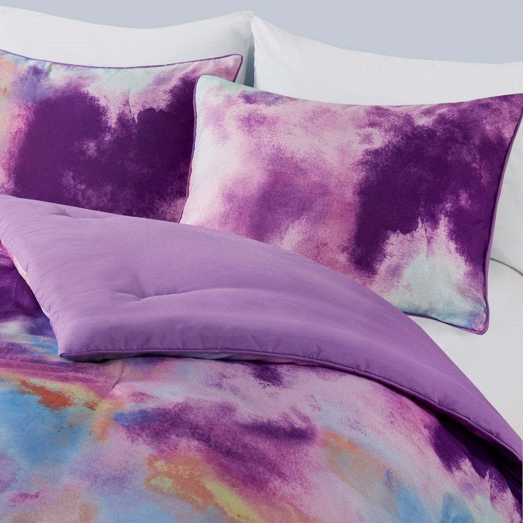 Gracie Mills Orion Dreamscape Watercolor Tie Dye Comforter Set with Cozy Throw Pillow - GRACE-14068 Image 4