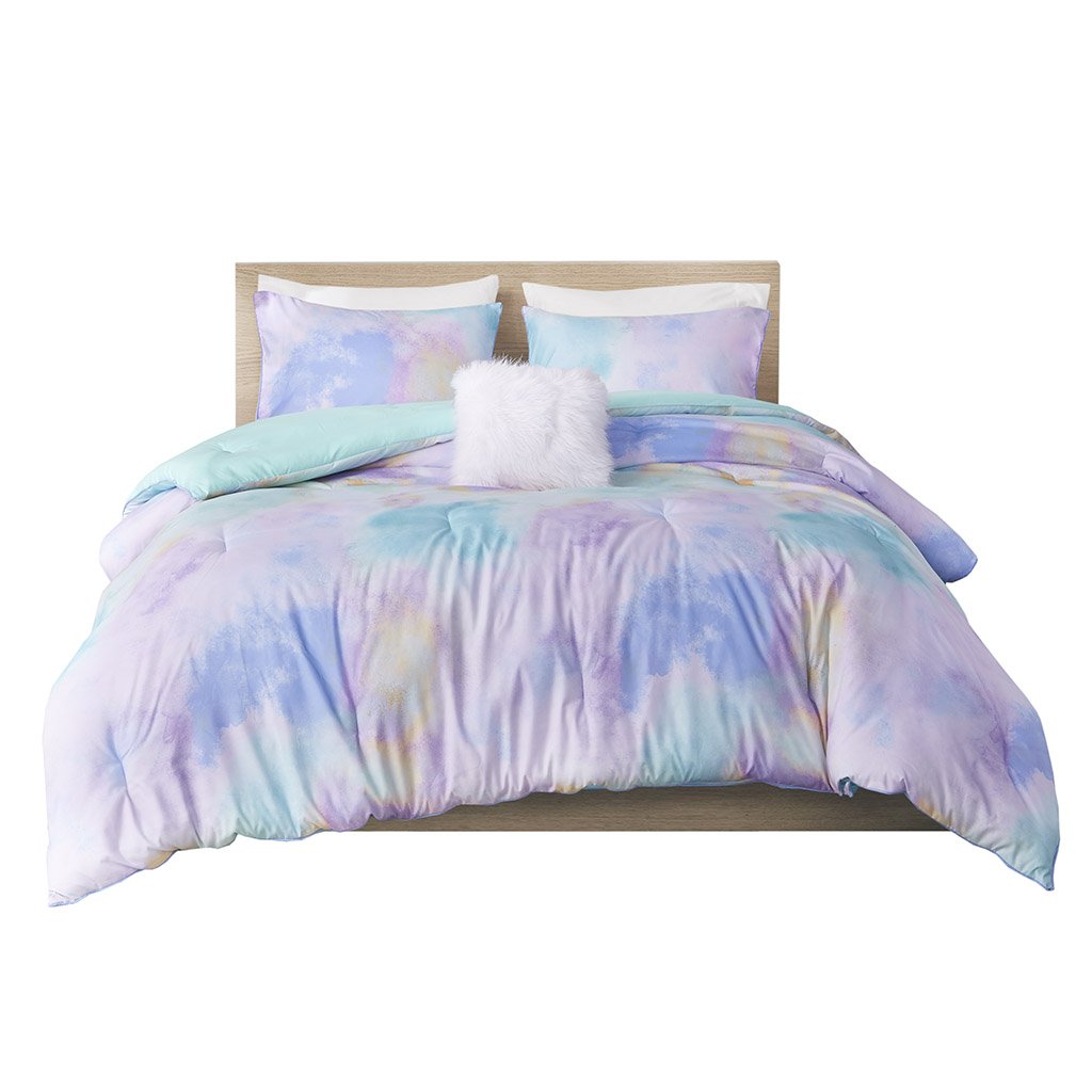 Gracie Mills Orion Dreamscape Watercolor Tie Dye Comforter Set with Cozy Throw Pillow - GRACE-14068 Image 6