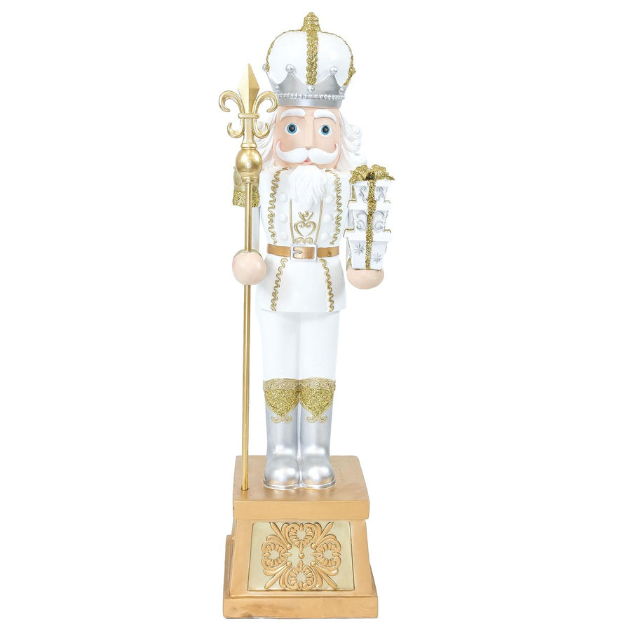 Sunnydaze Pierre the Fleur-de-Lis Christmas Nutcracker Statue - 47" H Image 1