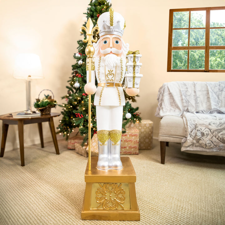 Sunnydaze Pierre the Fleur-de-Lis Christmas Nutcracker Statue - 47" H Image 2