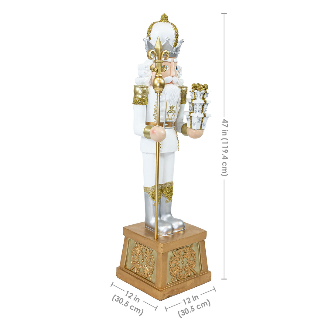 Sunnydaze Pierre the Fleur-de-Lis Christmas Nutcracker Statue - 47" H Image 3