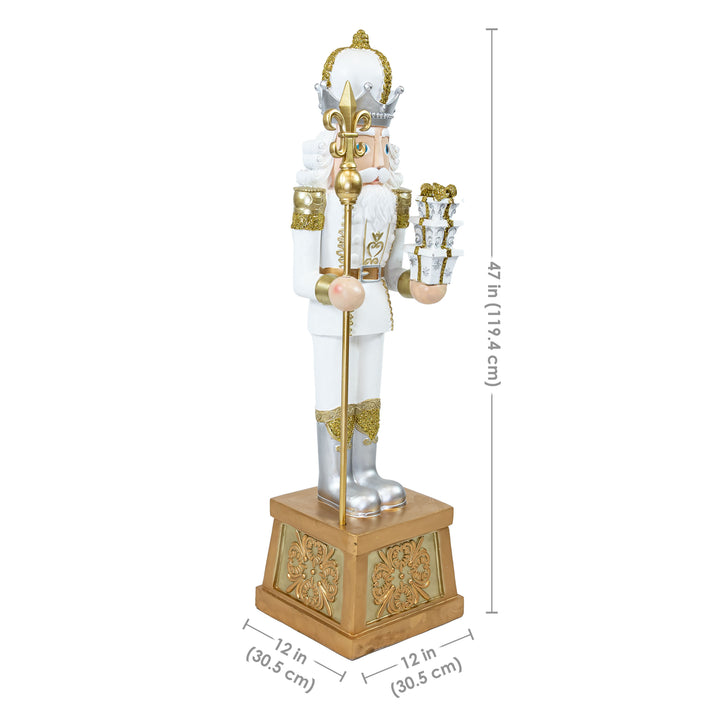 Sunnydaze Pierre the Fleur-de-Lis Christmas Nutcracker Statue - 47" H Image 3