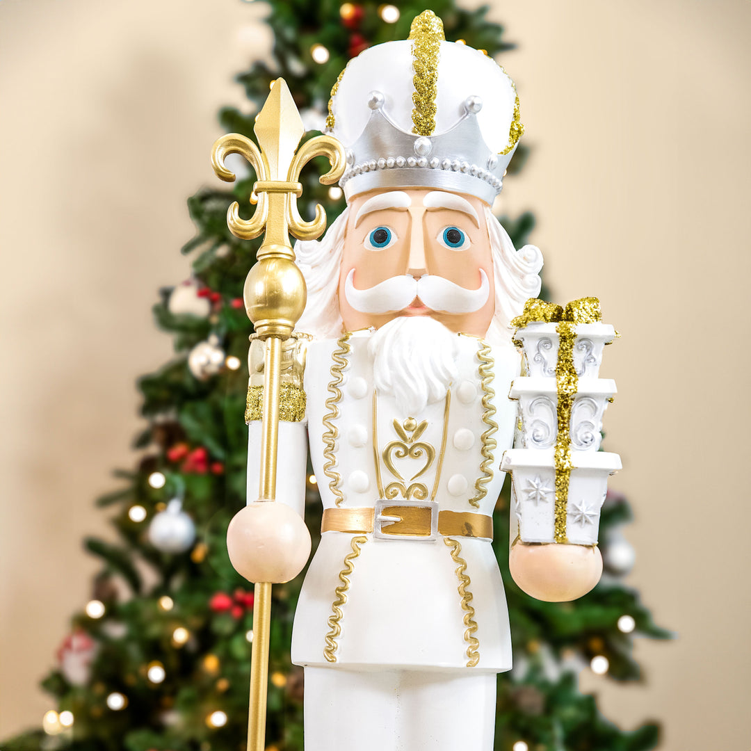 Sunnydaze Pierre the Fleur-de-Lis Christmas Nutcracker Statue - 47" H Image 9