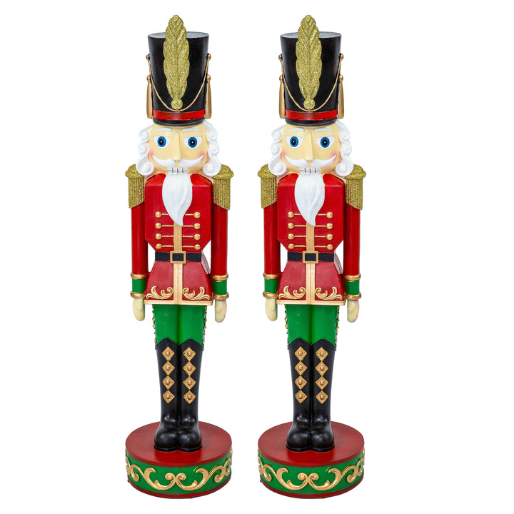 Sunnydaze Kristoff the Christmas Nutcracker Soldier - 2 Statues - 29" Image 1