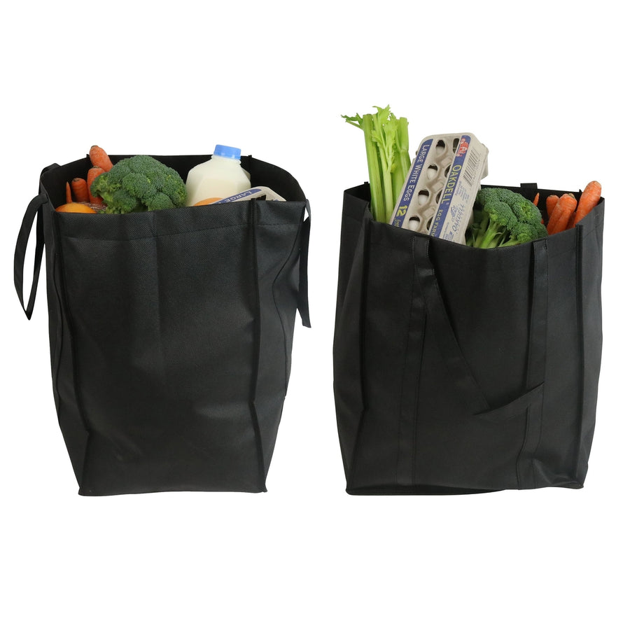 Environment Friendly Reusable Black Grocery Bags, 2 Insulated, 2 Non-Insulated (Set of 4) Image 1