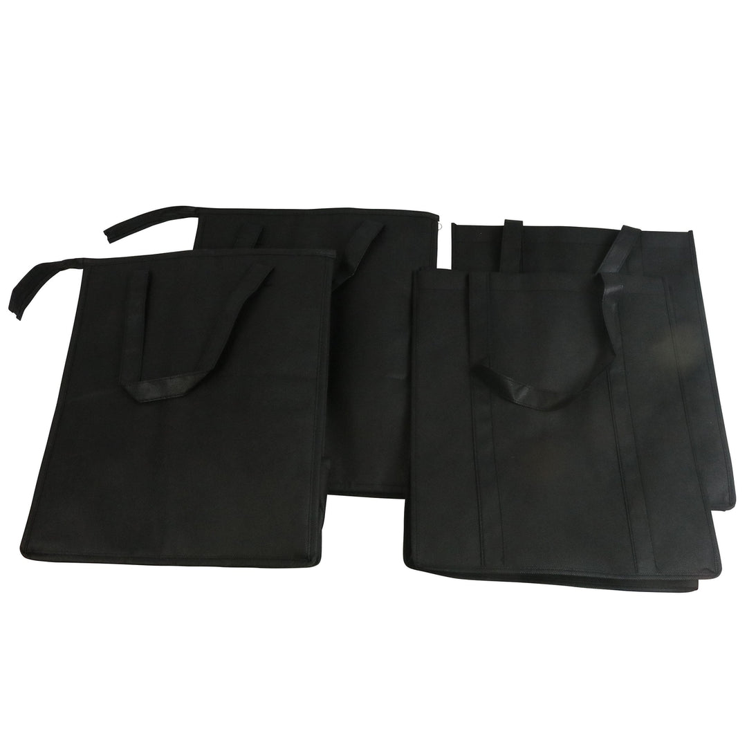 Environment Friendly Reusable Black Grocery Bags, 2 Insulated, 2 Non-Insulated (Set of 4) Image 2