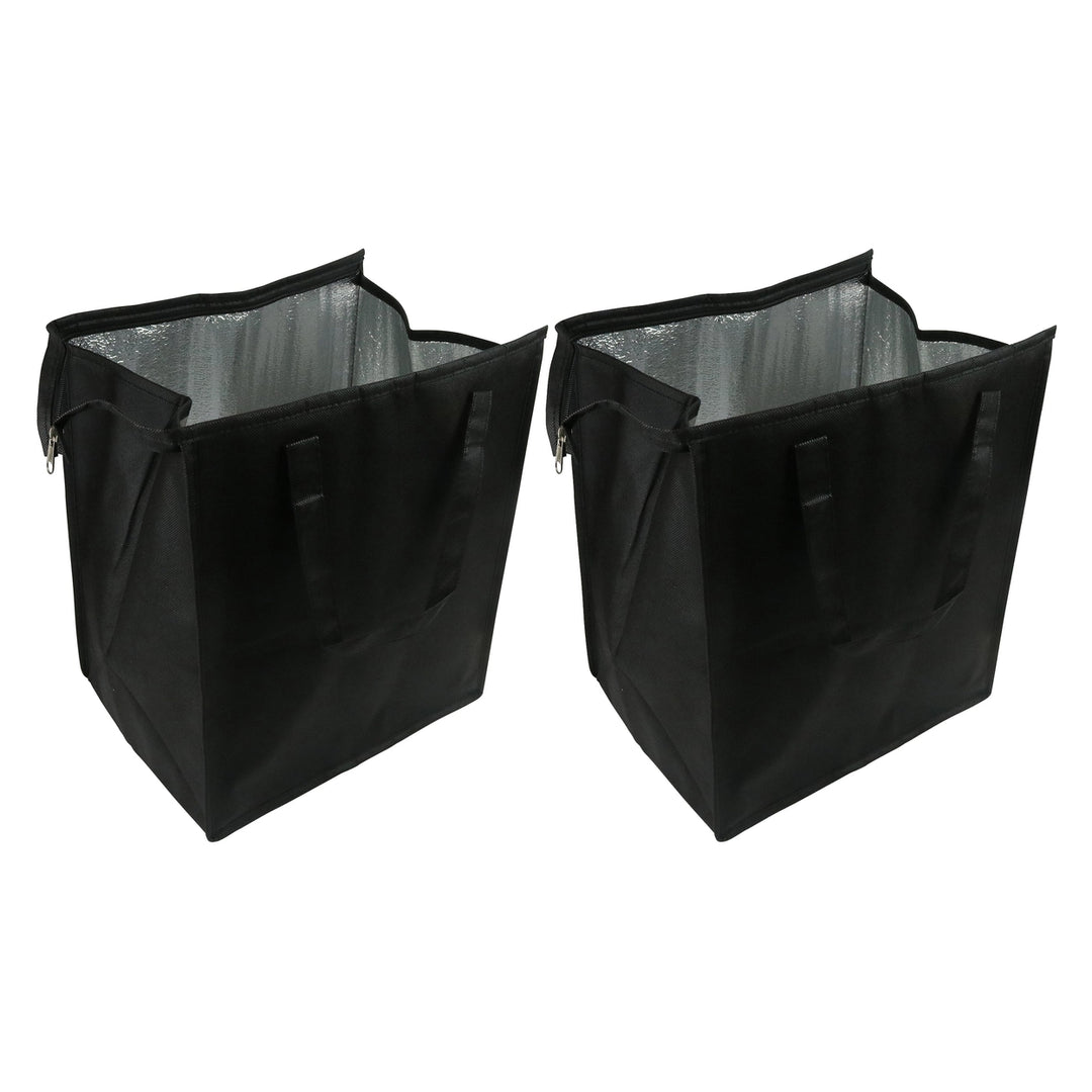 Environment Friendly Reusable Black Grocery Bags, 2 Insulated, 2 Non-Insulated (Set of 4) Image 3