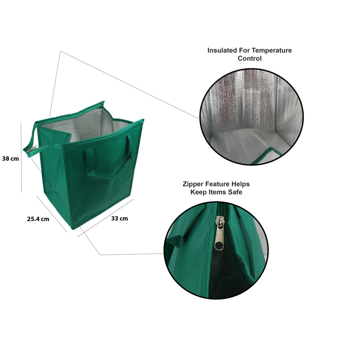 Environment Friendly Reusable Green Grocery Bags, 2 Insulated, 2 Non-Insulated (Set of 4) Image 4