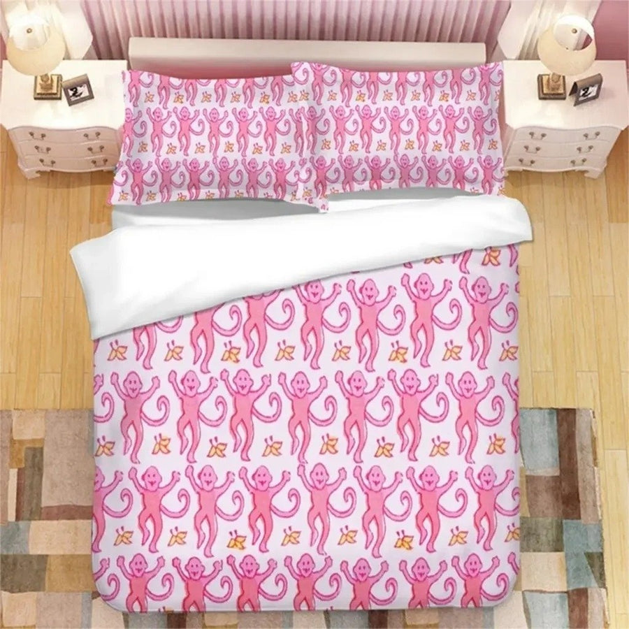 Pink Roller Rabbit 3D Printed Bedding Set Duvet Covers and Pillowcases Image 1