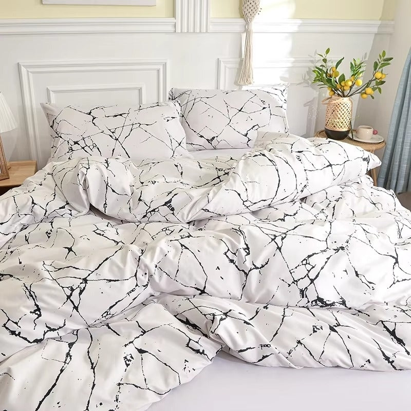 Black and White Bedding Set for Double Bed sabanas cama matrimonial Queen/King Comforter Sets Single Duvet Cover with Image 2