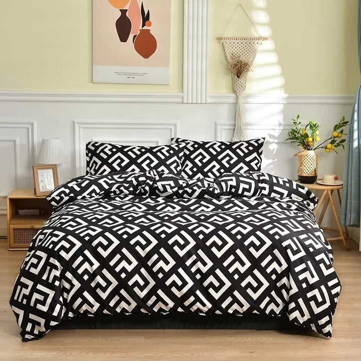 Black and White Bedding Set for Double Bed sabanas cama matrimonial Queen/King Comforter Sets Single Duvet Cover with Image 6