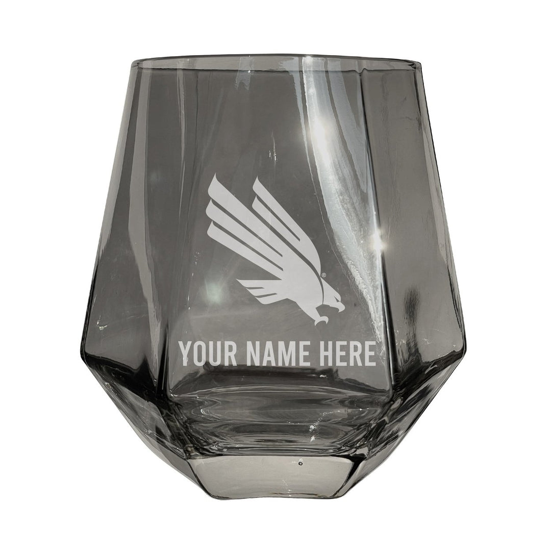 North Texas Customizable Stemless Diamond Wine Glass Engraved 10 oz Officially Licensed Collegiate Product Image 1