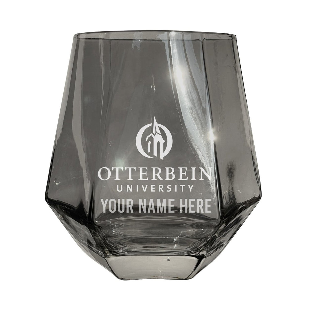 Otterbein University Customizable Stemless Diamond Wine Glass Engraved 10 oz Officially Licensed Collegiate Product Image 2